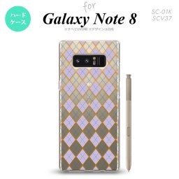 【SC01K】【スマホケース/スマホカバー】【ギャラクシー ノート8】SC01K スマホケース Galaxy Note8 SC-01K カバー ギャラクシー ノート8 アーガイル クリア×紫 nk-sc01k-1410【メール便送料無料】