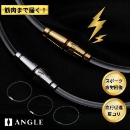 ANGLE アングル 磁気 ネックレス e.MODEL 02 医療機器 肩こり 血行 改善 メンズ レディース スポーツ ゴルフ 野球 ランニング 45cm 50cm プラチナ ゴールド ブラック 日本製 SUS316L 同極平行配列 磁力 50mT