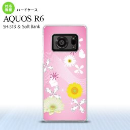 SH-51B AQUOS R6 AQUOS R6 スマホケース ハードケース 花柄 ミックス B ピンク メンズ レディース nk-r6-275