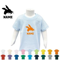 「ハチ」名入れTシャツ/ベビー服 キッズ服 お名前 子供服 キッズウェア こども服 入園 入学 新学期 幼稚園 保育園 小学校 ベビーウェア 入園祝い 入学祝い 【ネコポス発送可】【cf_bst】アイテム 昆虫