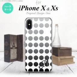 【iPhoneX】【スマホケース/スマホカバー】【アイフォンX】iPhoneX スマホケース ケース アイフォンX イニシャル 水玉 黒 nk-ipx-1375ini【メール便送料無料】