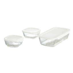 HARIO ハリオ 耐熱ガラス製保存容器Mサイズ3点セット KSTL-M-3006-OW キッチン用品 食器 調理器具 保存容器 調味料入れ シール容器【送料無料】