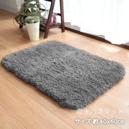 バスマット 速乾 マイクロファイバー 吸水 約40×60cm 洗える 浴室マット お風呂マット ふわふわ 厚手 シンプル おしゃれ 北欧 かわいい 滑り止め 滑らない 乾きやすい プレゼント 玄関マット G：グレー