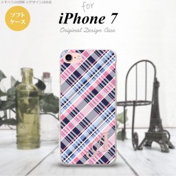 【iPhone7】【スマホケース/スマホカバー】【アイフォン７】iPhone7 スマホケース ケース アイフォン７ ソフトケース イニシャル チェックA ピンク青 nk-iphone7-tp439ini【メール便送料無料】
