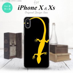 【iPhoneX】【スマホケース/スマホカバー】【アイフォンX】iPhoneX スマホケース カバー アイフォンX トカゲ 黒×黄 nk-ipx-776【メール便送料無料】