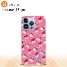 iPhone13 Pro iPhone13Pro ケース ソフトケース 花柄 バラ リボン ピンク ビビット +アルファベット iPhone13Pro専用 nk-i13p-tp262i