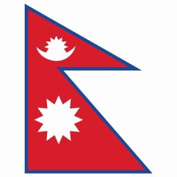 ネパール 113x150mm  Nepal 国旗 ステッカー シール National Flag 応援 塩ビ製