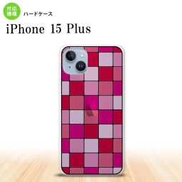 iPhone15 plus iPhone15 plus 背面ケース カバー ステンドグラス風 おしゃれ スクエア ピンク ステンドグラス風 2023年 9月発売 nk-i15pl-sg08