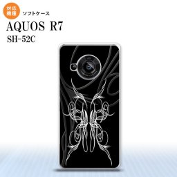 SH-52C AQUOS R7 スマホケース 背面ケースソフトケース ピンスト 黒 白 2022年 7月発売 nk-r7-tp1243