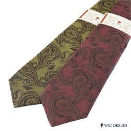 WIC DESIGN｜TUSSAH SILK（タッサーシルク）ペイズリー柄ネクタイ ブランド 入社 就職 プレゼント ギフト スーツ ビジネス 転職 新入社員　【送料無料】 WIC004