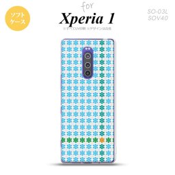 SO-03L SOV40 901SO Xperia 1 スマホケース ソフト カバー 花十時 青 nk-xp1-tp1355