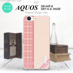 【506SH】【スマホケース/スマホカバー】【アクオス Xx3】506SH スマホケース AQUOS Xx3 ケース アクオス Xx3 イニシャル チェック・ボーダー ピンク nk-506sh-1605ini【メール便送料無料】