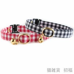 猫 首輪 セーフティーバックル 子猫 鈴付 猫用 フェレットにも 安全首輪 子猫用 チェック 可愛い お洒落 ハゲにくい 【 猫雑貨招福 】