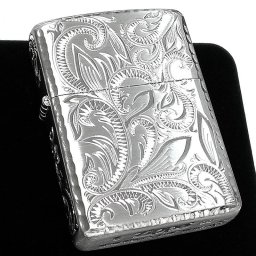ZIPPO アーマー クラッシックアラベスク ５面彫刻 ジッポ ライター 唐草 リーフ シルバー 両面コーナーリューター加工 銀 かっこいい 重厚 高級 美しい メンズ ギフト プレゼント