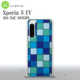 Xperia 5IV Xperia5IV 背面ケース カバー ステンドグラス風 おしゃれ スクエア ブルー ステンドグラス風 2022年 10月発売 nk-xp54-sg09