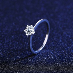 リング 0.5Carat モアサナイト シルバー925 ホワイト シルバー 11号 14号 16号 ラウンド 中粒 一粒 6本爪 上品 大人 可愛い かわいい 通勤 ハートピン msr020