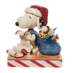 ジム ショア Jim Shore サンタ スヌーピー リスト アンド バッグ 置物 フィギュア 人形 6010323 サンタクロース ピーナッツ Peanuts インテリア クリスマス