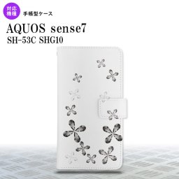 sense7 sense7 手帳型スマホケース カバー 花柄 カット グレー 2022年 11月発売 nk-004s-sens7-dr075