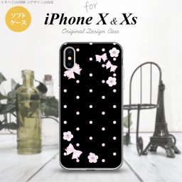 【iPhoneX】【スマホケース/スマホカバー】【アイフォンX】iPhoneX スマホケース カバー アイフォンX ドット・花柄(B) 黒 nk-ipx-tp352【メール便送料無料】