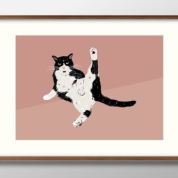 猫 ネコ 北欧 A3 サイズ ポスター アート おしゃれ 絵画 インテリア 北欧 イラスト マット紙 艶消し アートパネル 額 フレーム デザイン 壁掛け ギフト 新築祝い ディスプレイ 引越し祝い　新生活　空間デザイン 