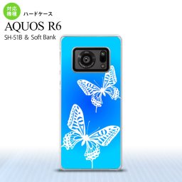 SH-51B AQUOS R6 AQUOS R6 スマホケース ハードケース 蝶 青 メンズ レディース nk-r6-856