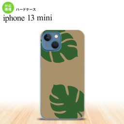 iPhone13mini iPhone13 mini ケース ハードケース モンステラ ベージュ 緑  nk-i13m-454