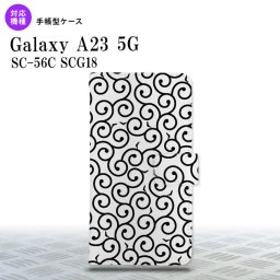 Galaxy A23 GalaxyA23 手帳型スマホケース カバー 唐草 クリア 黒 2022年 10月発売 nk-004s-a23-dr1126