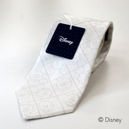 ディズニー／ネクタイ ミッキーマウス フォーマル ネクタイ シルバー  織り柄<br>Disney necktie シルク100% プレゼント ギフト 結婚式 二次会　パーティー　新社会人 新入社員 フレッシャーズ ブランドネクタイ【送料無料】キャラクター コラボ DN913000