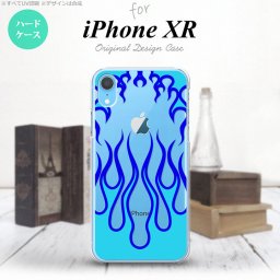 iPhoneXR iPhone XR スマホケース ハードケース ファイヤー 炎 クリア 青 メンズ レディース nk-ipxr-1313