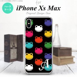iPhoneXsMax iPhone XS Max スマホケース ハードケース カエル かえる A 黒 +アルファベット メンズ レディース nk-ixm-161i
