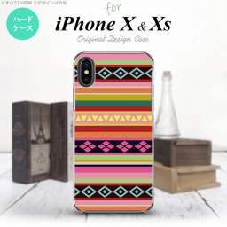 【iPhoneX】【スマホケース/スマホカバー】【アイフォンX】iPhoneX スマホケース カバー アイフォンX エスニックボーダー ピンク nk-ipx-1561【メール便送料無料】