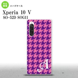 Xperia10V Xperia10V スマホケース 背面ケース ハードケース 千鳥 格子 大 紫 +アルファベット 2023年 7月発売 nk-xp105-922i