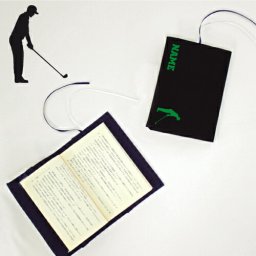 「ゴルフ1」名入れキャンバスブックカバー/文庫本用 A6判 部活 スポーツシルエット お名前 卒部記念 卒団記念品 卒部 卒団 卒業 記念品 ノベルティグッズ 新学期   スポ根魂 グッズ ソフトカバー