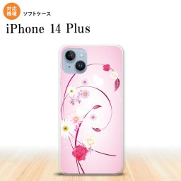 iPhone14 plsu iPhone14 plsu スマホケース 背面ケースソフトケース 花柄 ミックス A ピンク 2022年 10月発売 nk-i14pl-tp273