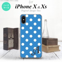 【iPhoneX】【スマホケース/スマホカバー】【アイフォンX】iPhoneX スマホケース ケース アイフォンX イニシャル ドット・水玉 水色 nk-ipx-835ini【メール便送料無料】