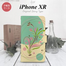 iPhoneXR iPhone XR 手帳型スマホケース カバー 和柄 ミント  nk-004s-ipxr-dr1225