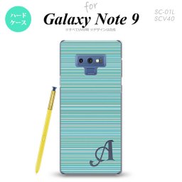 Galaxy Note 9 ギャラクシー ノート9 SC-01L SCV40 スマホケース カバー ハードケース ボーダー ターコイズ イニシャル 対応 nk-note9-1285i[スマホ,スマホケース,スマホカバー,ケース,カバー,ジャケット]