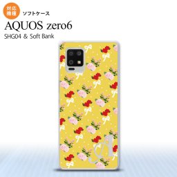 SHG04 SHG04 ZERO6 AQUOS zero6 スマホケース ソフトケース 花柄 バラ リボン 黄 +アルファベット メンズ レディース nk-zero6-tp263i