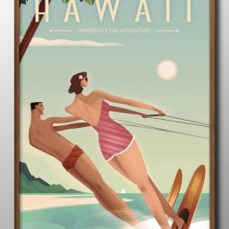 ハワイ HAWAII A3 サイズ ポスター アート おしゃれ 絵画 インテリア 北欧 イラスト マット紙 艶消し アートパネル 額 フレーム デザイン 壁掛け ギフト 新築祝い ディスプレイ 引越し祝い　新生活　空間デザイン