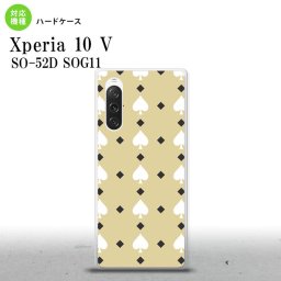 Xperia10V Xperia10V スマホケース 背面ケース ハードケース トランプ スペード ベージュ 白 2023年 7月発売 nk-xp105-541