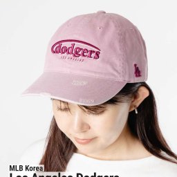 エムエルビーコリア MLB Korea Vintage Demage Curve Logo Unstructured Ballcap ヴィンテージ ダメージ カーブロゴ アンストラクチャード ボールキャップ 3ACPV106N キャップ ベースボールキャップ ユニセックス 帽子 ロサンゼルス ドジャース Los Angeles Dodgers