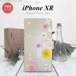 iPhoneXR iPhone XR 手帳型スマホケース カバー 花柄 ミックス 白  nk-004s-ipxr-dr274