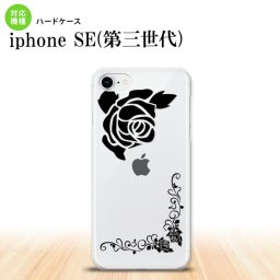 iPhoneSE 3 iPhoneSE 3 スマホケース ハードケース バラ A クリア 黒 メンズ レディース nk-ise3-1065