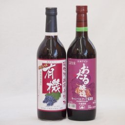 飲み比べおすすめ赤ワイン2本セット(北海道赤ワイン キャンベルアーリ辛口 有機赤ワイン コンコードあずさ 中口) 720ml×2本