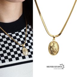 マリアネックレス レディース メダイネックレス 聖母 女性 ゴールド 18K GP ステンレス 金属アレルギー対応