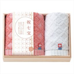 祝七宝  フェイスタオル&ウォッシュタオル（国産木箱入）  YAK-15  内祝 内祝い お祝 御祝 記念品 出産内祝い プレゼント 快気祝い 粗供養 引出物