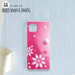 Aquos sense4 SH-41A ケース ハードケース スマホケース 花柄 ガーベラ ピンク nk-sens4-066