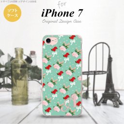 【iPhone7】【スマホケース/スマホカバー】【アイフォン７】iPhone7 スマホケース ケース アイフォン７ ソフトケース イニシャル 花柄・バラ（B） ターコイズ nk-iphone7-tp244ini【メール便送料無料】
