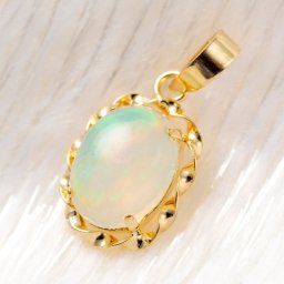 【大人気♪】18金 ネックレス ペンダント トップ 【天然石オパール】レディース オパール 天然石 K18 18K イエローゴールド