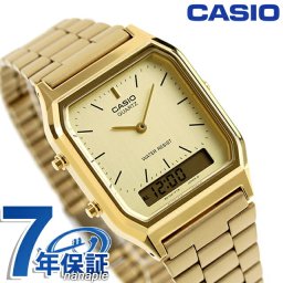 カシオ CASIO クォーツ 電池式 AQ-230GA-9D ビンテージ 海外モデル ユニセックス メンズ レディース 腕時計 ブランド カシオ casio アナデジ ゴールド
